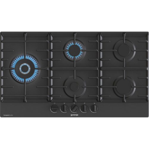 Gorenje GW951MB fekete, beépíthető, gáz, főzőzóna: 4 +1 wok égőfej, beépíthető méret: 56cm, főzőlap